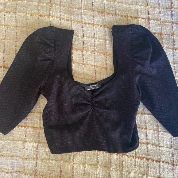 Bershka Tops - Fancy dark purple crop top